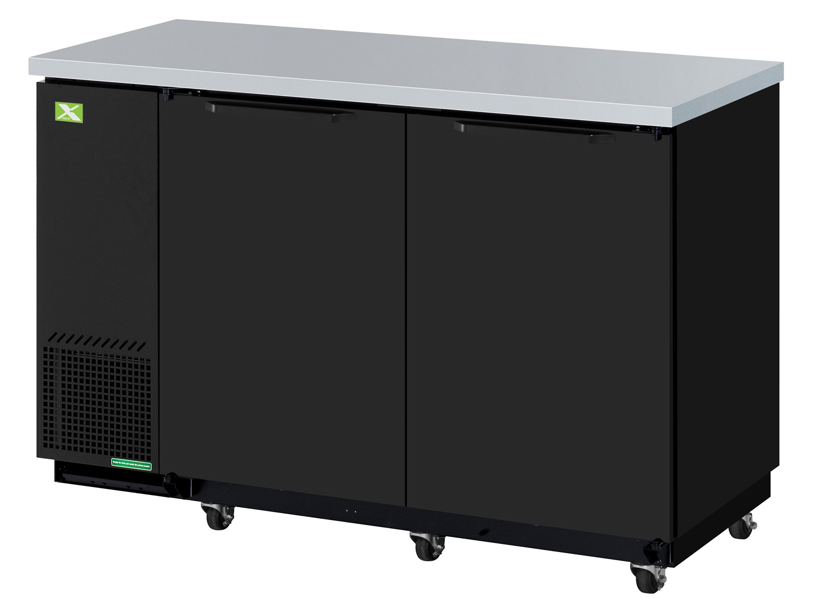 Refrigeration-X 2-Door Solid Black Back Bar Cooler