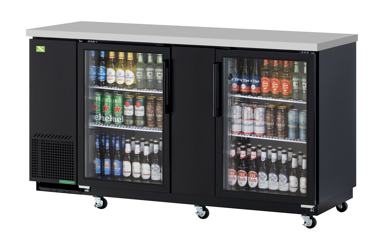 Refrigeration-X 3-Door Glass Back Bar Cooler