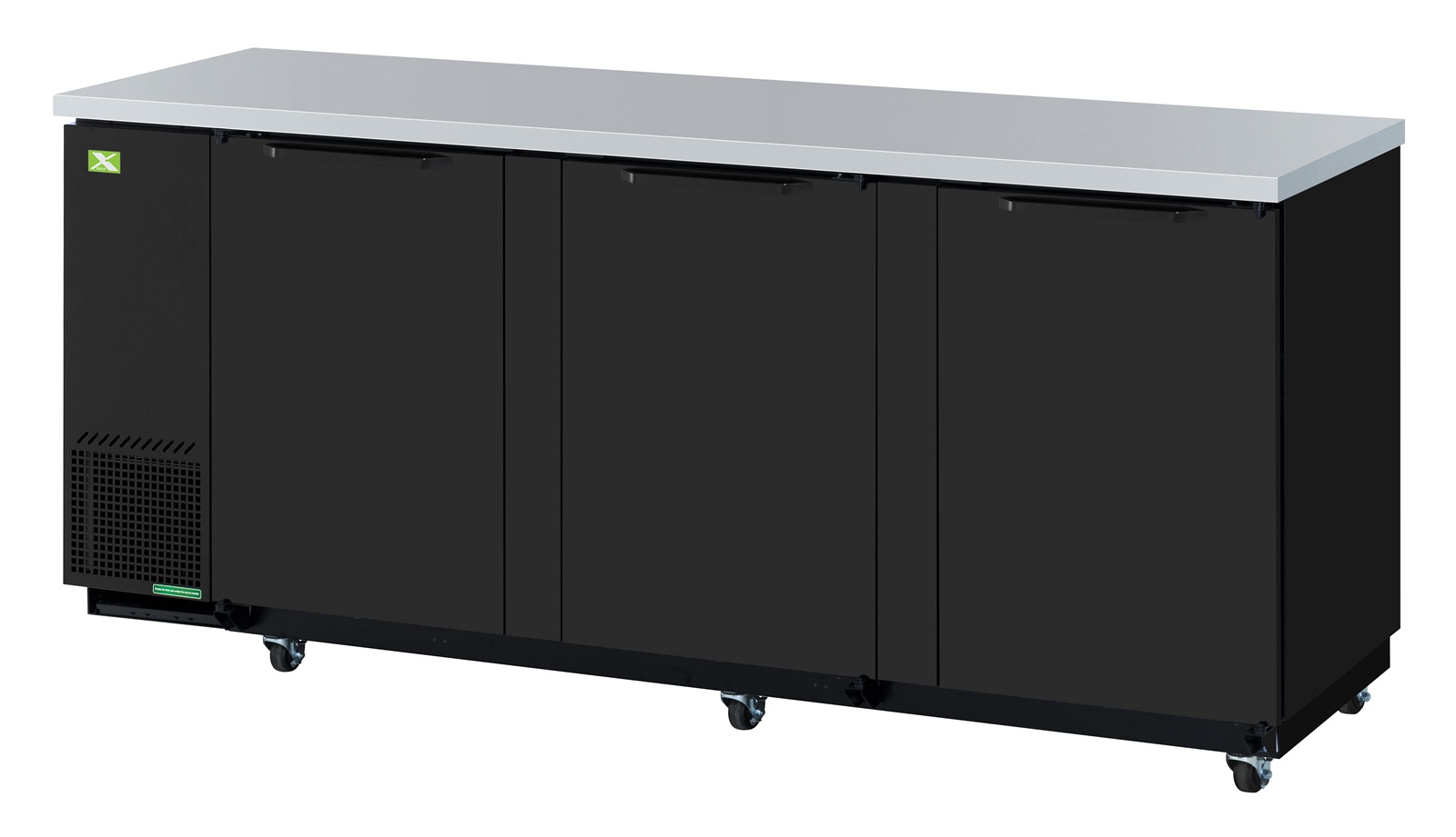Refrigeration-X 4-Door Solid Black Back Bar Cooler